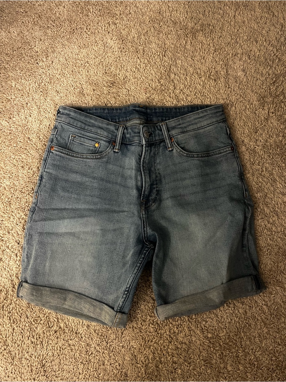 H&M Light Blue Rolled-Hem Denim Shorts